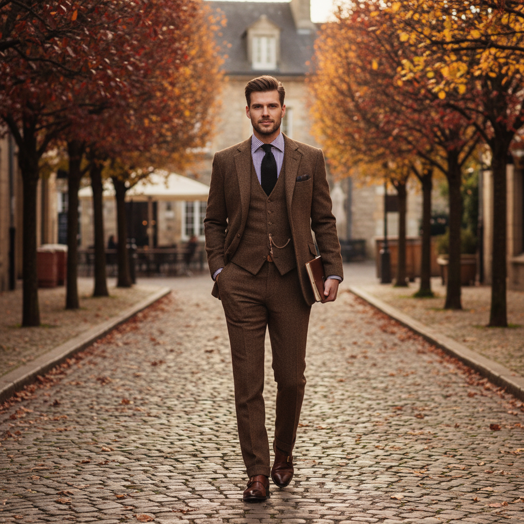 Ethan | Men's Three Piece Suit With Notch Lapel And Button Vest | Classic