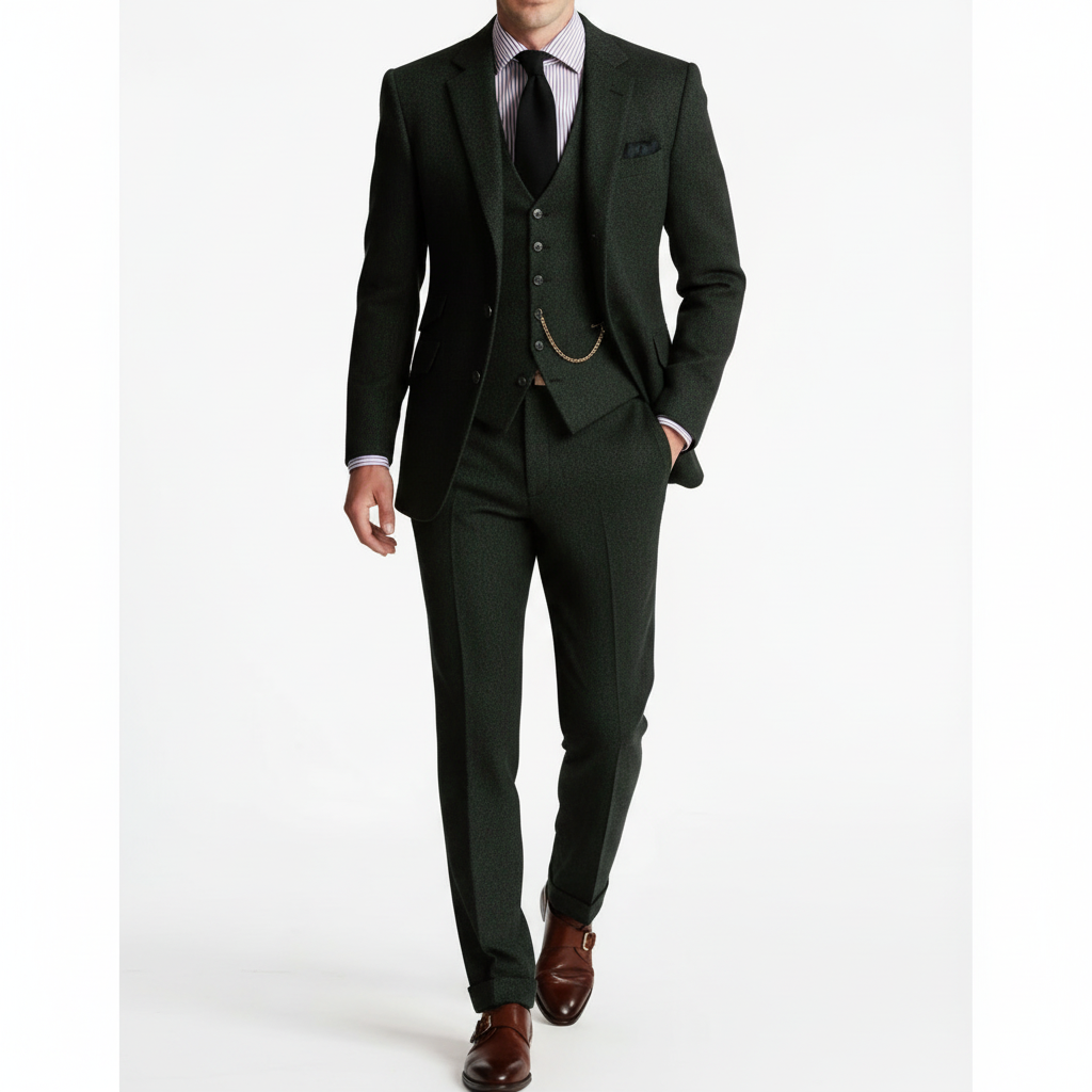 Ethan | Men's Three Piece Suit With Notch Lapel And Button Vest | Classic