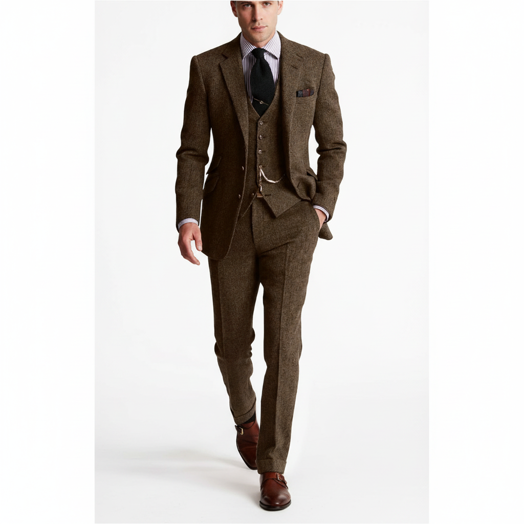 Ethan | Men's Three Piece Suit With Notch Lapel And Button Vest | Classic