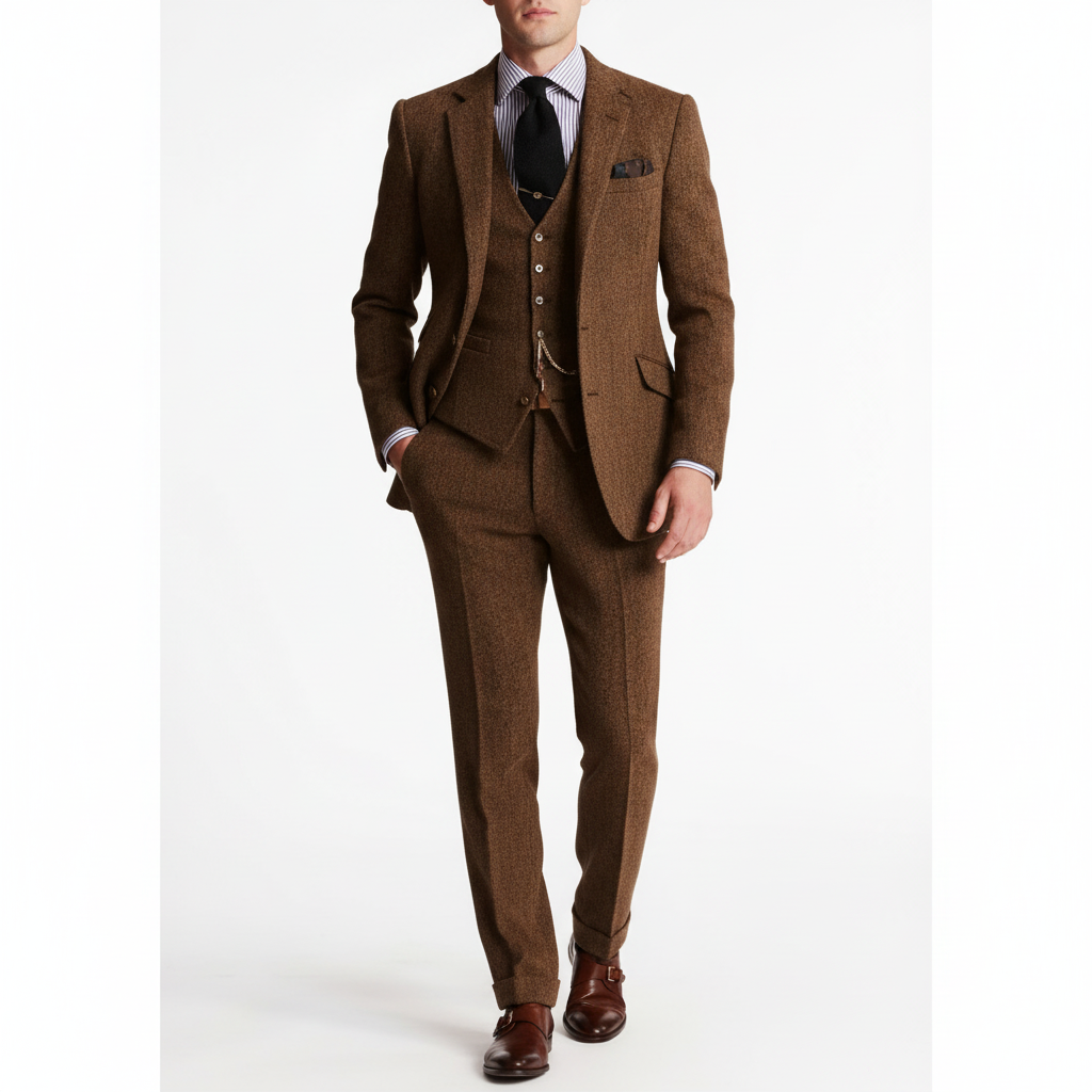 Ethan | Men's Three Piece Suit With Notch Lapel And Button Vest | Classic