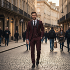 Ethan | Men's Three Piece Suit With Peak Lapel And Button Vest | Formal