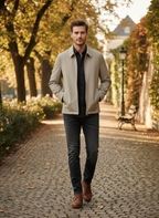 Ethan | Men's Trench Coat With Zip Closure And Side Pockets | Modern
