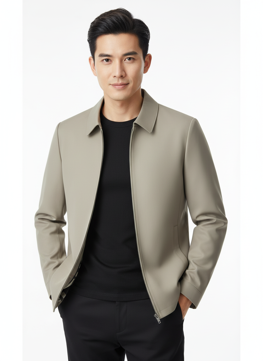 Ethan | Men's Trench Coat With Zip Closure And Side Pockets | Modern