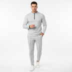 Ethan | Men's Two Piece Set With Zip Collar Top And Tapered Pants | Modern
