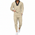 Ethan | Men's Two Piece Set With Zip Collar Top And Tapered Pants | Modern