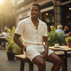 Ethan | Men's Two Piece Set With Zip Neck And Adjustable Shorts