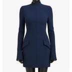 Freya | Women’s Cocktail Mini Dress With High Neckline And Long Sleeves | Chic