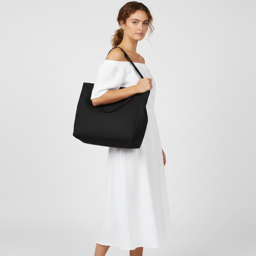 Harper | Women's Beach Bag With Structured Shape And Shoulder Straps | Minimalist