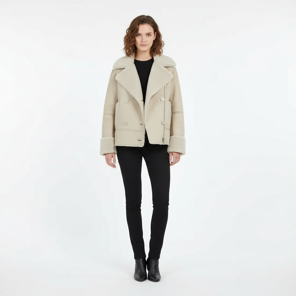 Harper | Women's Bomber Jacket With Notch Collar And Button Closure | Vintage