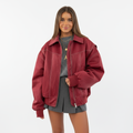 Harper | Women's Bomber Jacket With Zip Closure And Oversized Collar | Casual