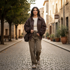 Harper | Women's Bomber Jacket With Zip Closure And Oversized Collar | Casual