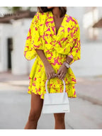 Harper | Women’s Floral Dress With V-Neckline And Tie Waist