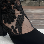 Harper | Women's Heels With Openwork Design And Block Heel | Elegant