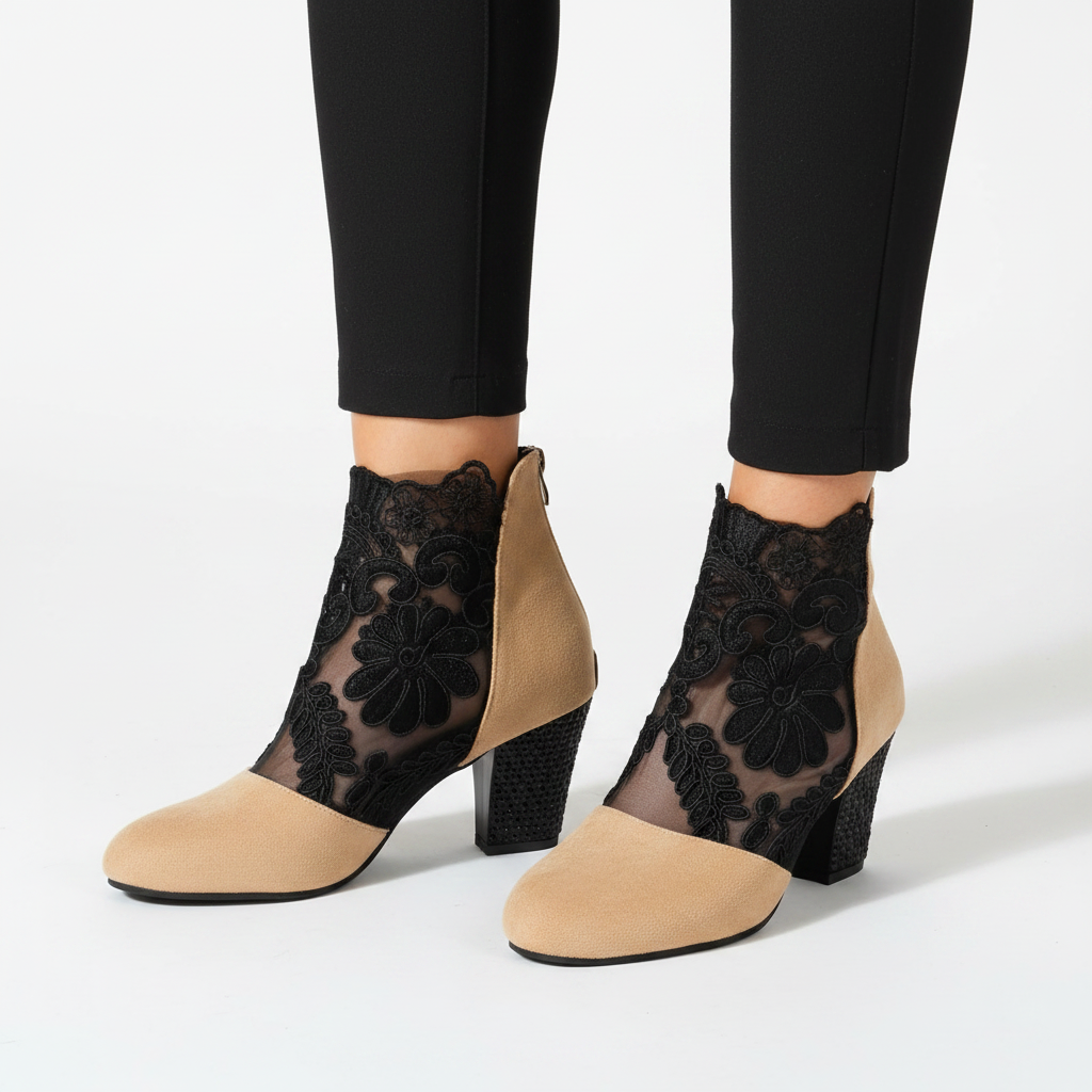 Harper | Women's Heels With Openwork Design And Block Heel | Elegant