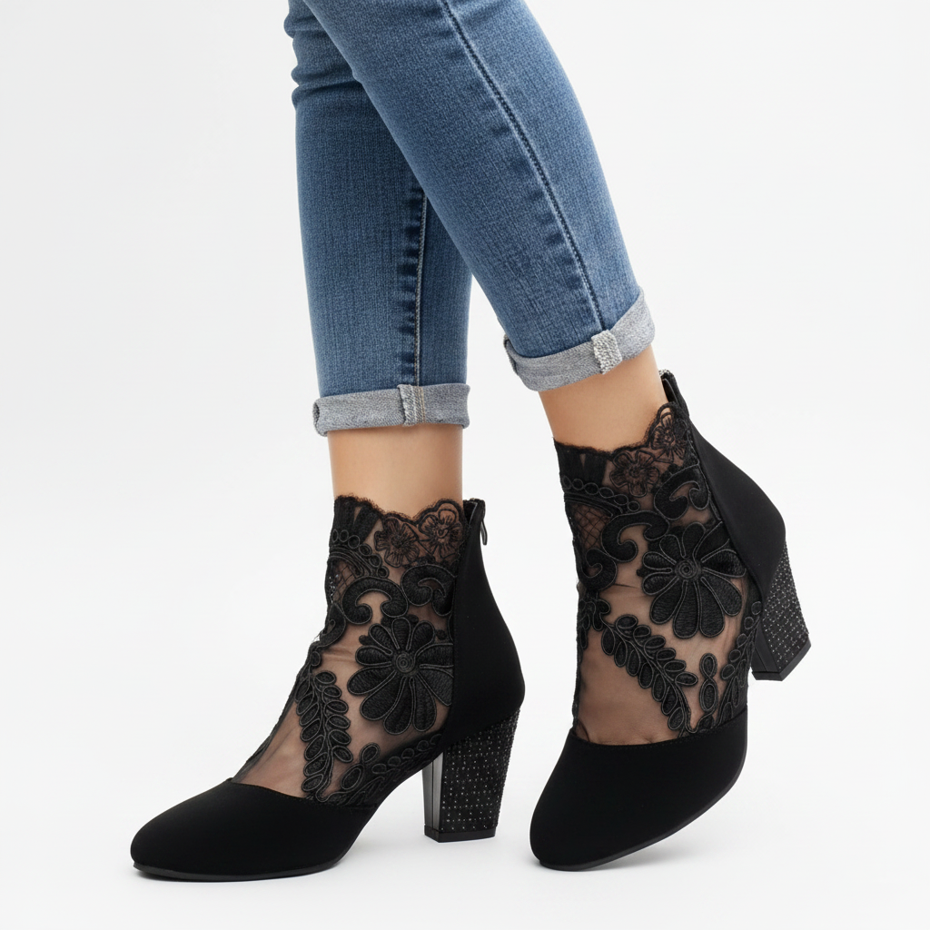 Harper | Women's Heels With Openwork Design And Block Heel | Elegant