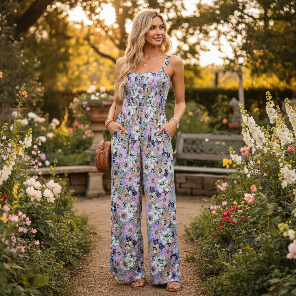 Harper | Women's Jumpsuit With Sleeveless Design And Printed Pattern | Summer