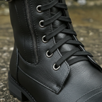 Harper | Women's Lace-Up Boots With Side Zip And Buckle Detail | Casual
