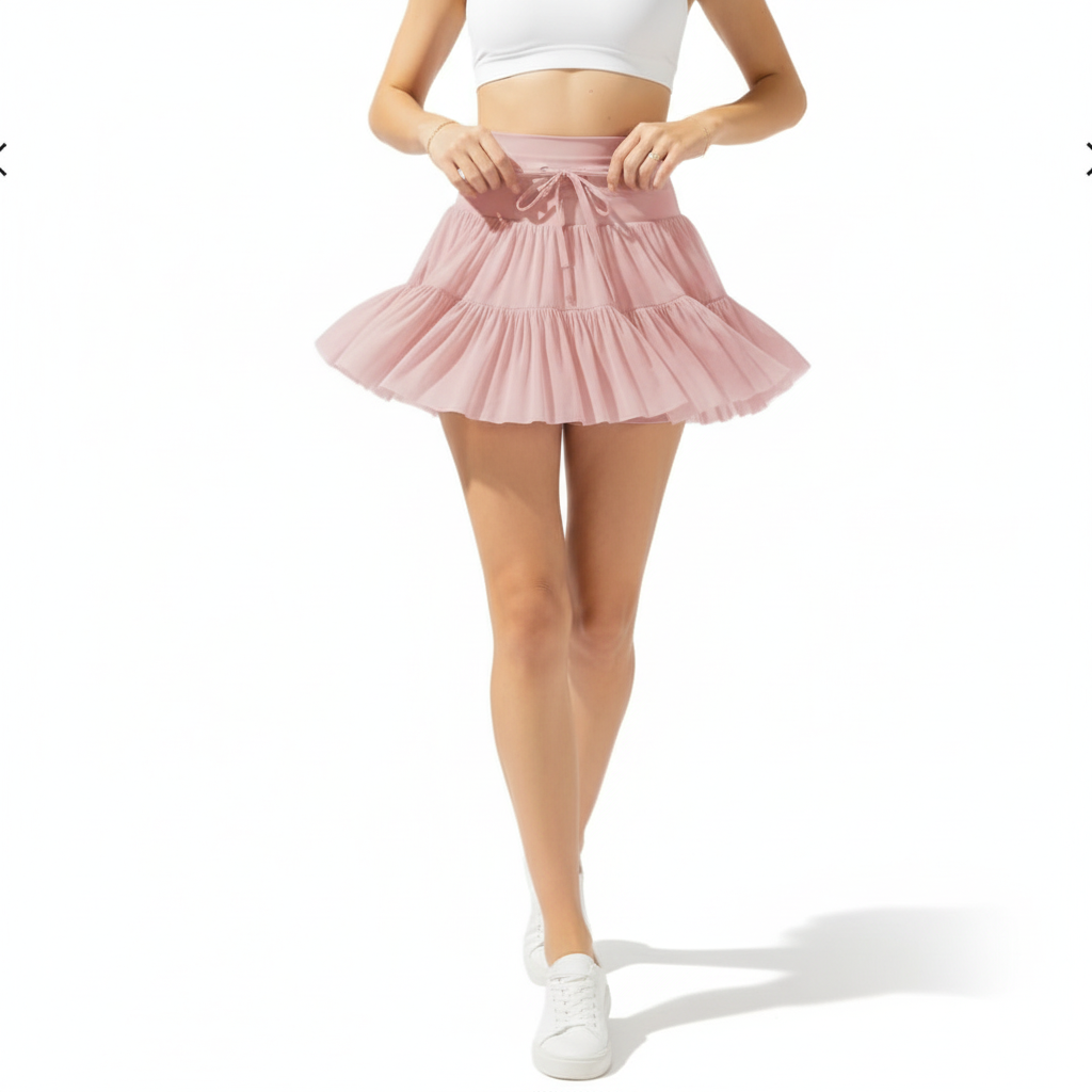 Harper | Women's Mini Skirt With Pleated Design And Drawstring Waist | Casual