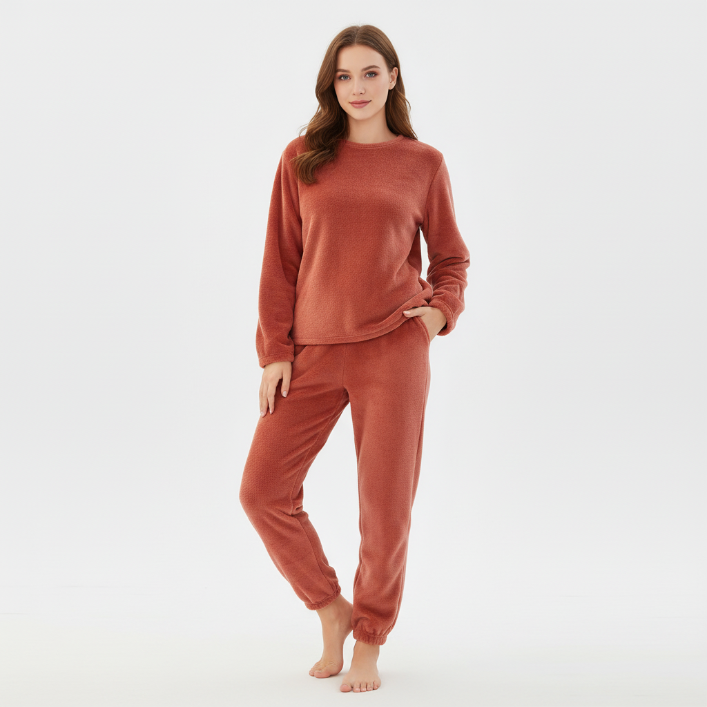 Harper | Women's Outfit Set With Long Sleeve Top And Elastic Waist Pants | Casual
