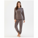 Harper | Women's Outfit Set With Long Sleeve Top And Elastic Waist Pants | Casual