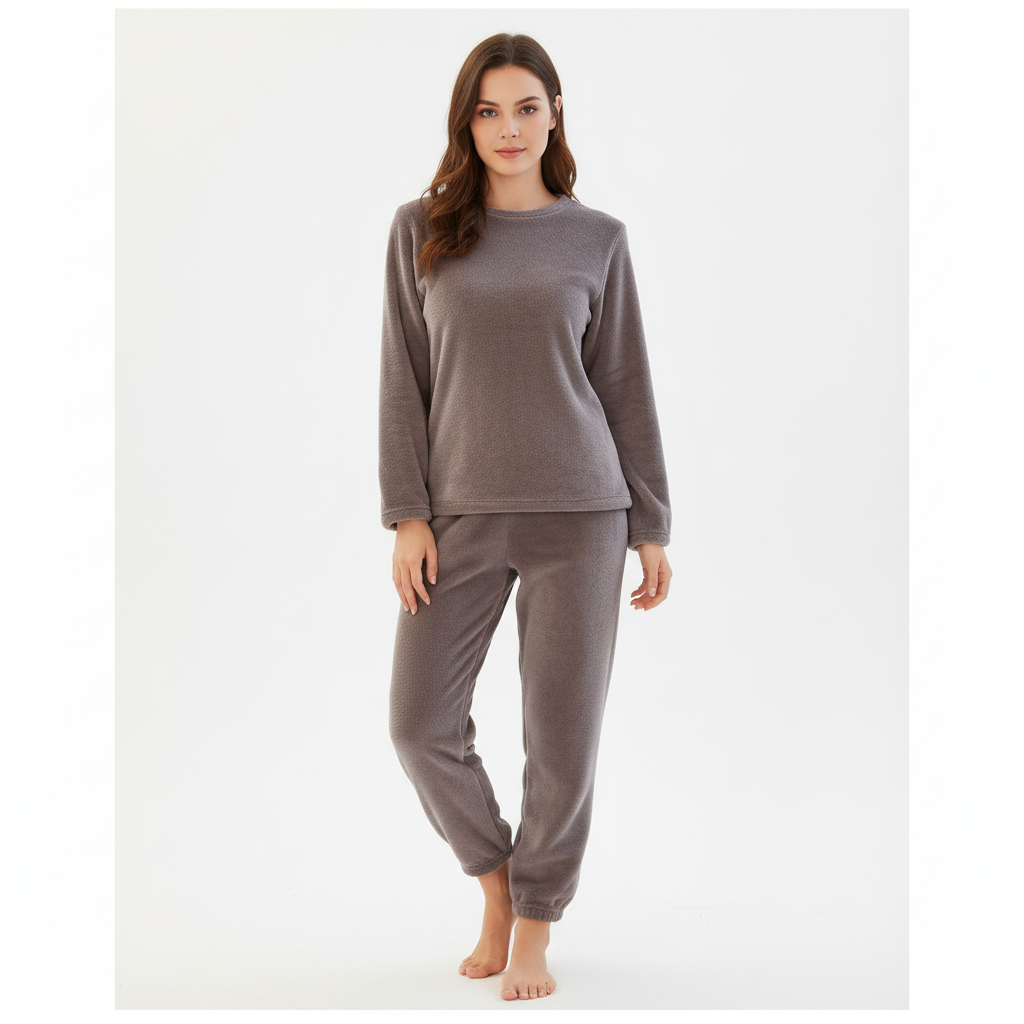 Harper | Women's Outfit Set With Long Sleeve Top And Elastic Waist Pants | Casual