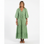Harper | Women's Patterned Midi Dress With Pleated Skirt And Woven Texture | Casual