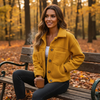 Harper | Women's Sherpa Jacket With Button Front And Chest Pockets | Casual