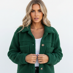 Harper | Women's Sherpa Jacket With Button Front And Chest Pockets | Casual