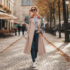 Harper | Women's Trench Coat With Contrast Panels And Button Front | Modern
