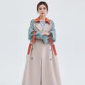 Harper | Women's Trench Coat With Contrast Panels And Button Front | Modern