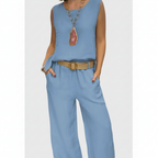 Harper | Women's Two Piece Set With Sleeveless Top And Wide Leg Pants | Casual