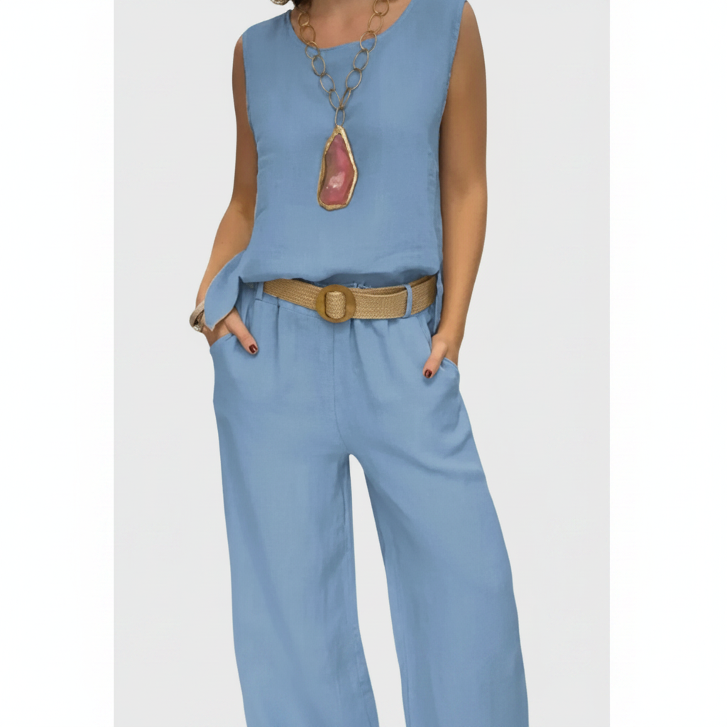 Harper | Women's Two Piece Set With Sleeveless Top And Wide Leg Pants | Casual