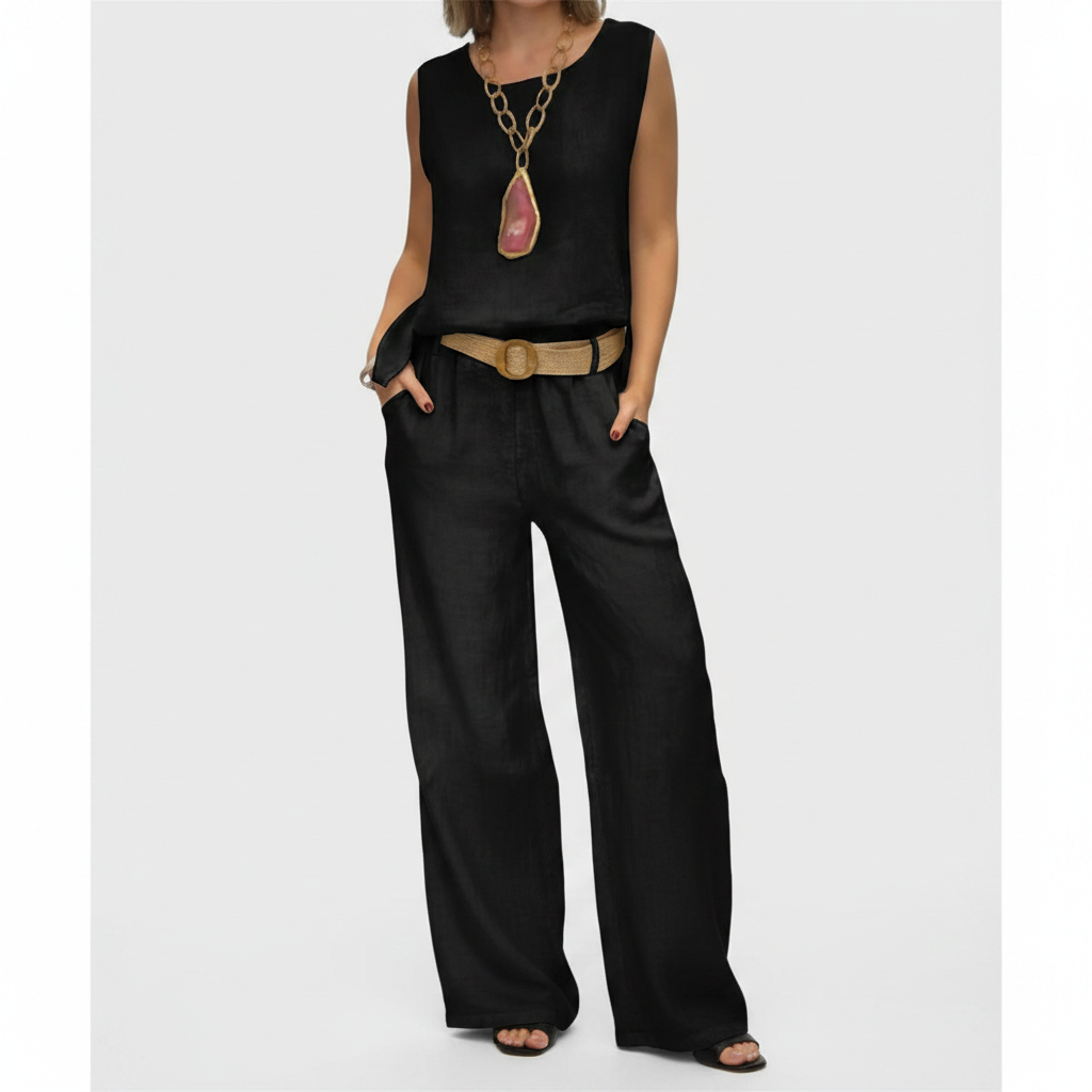Harper | Women's Two Piece Set With Sleeveless Top And Wide Leg Pants | Casual