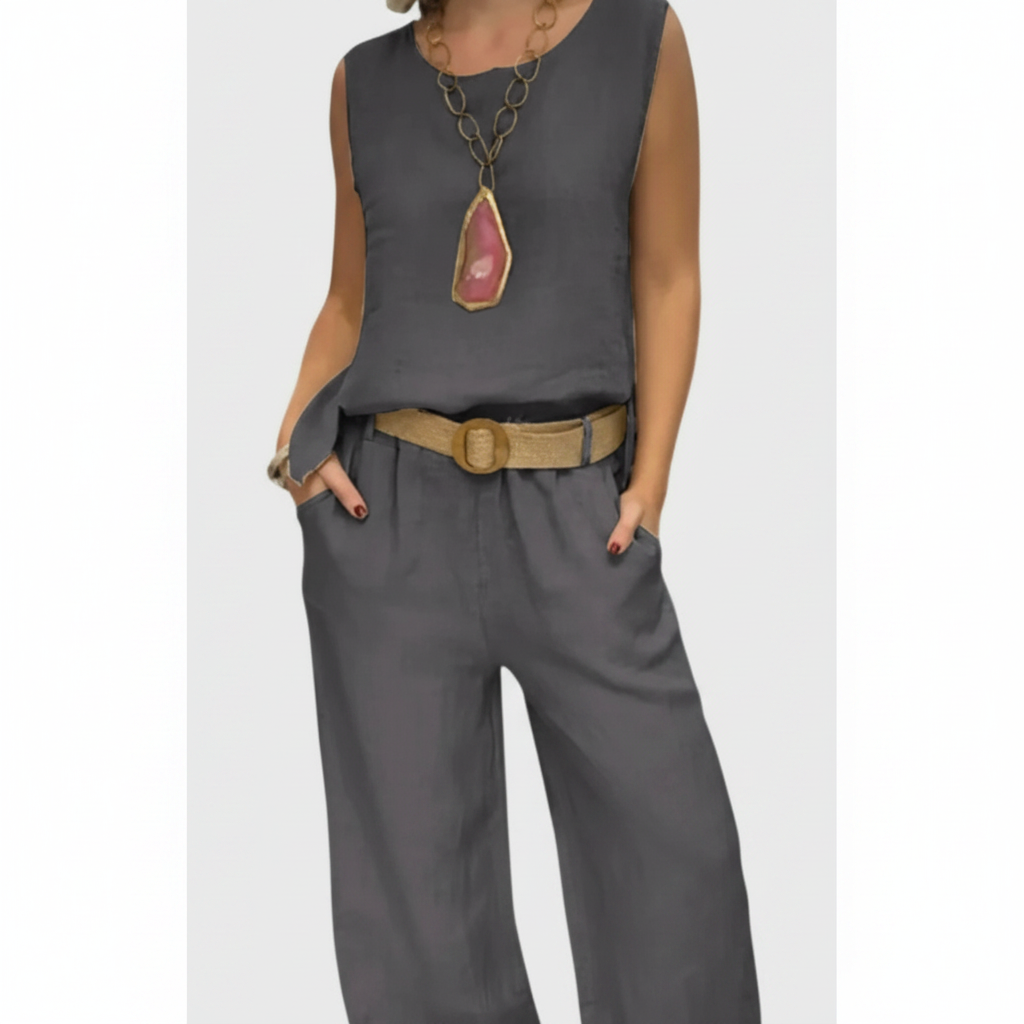 Harper | Women's Two Piece Set With Sleeveless Top And Wide Leg Pants | Casual
