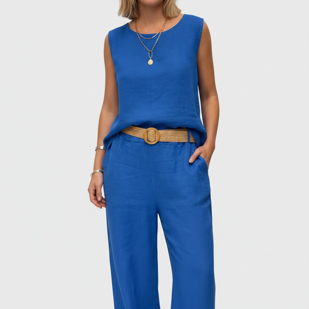 Harper | Women's Two Piece Set With Sleeveless Top And Wide Leg Pants | Casual