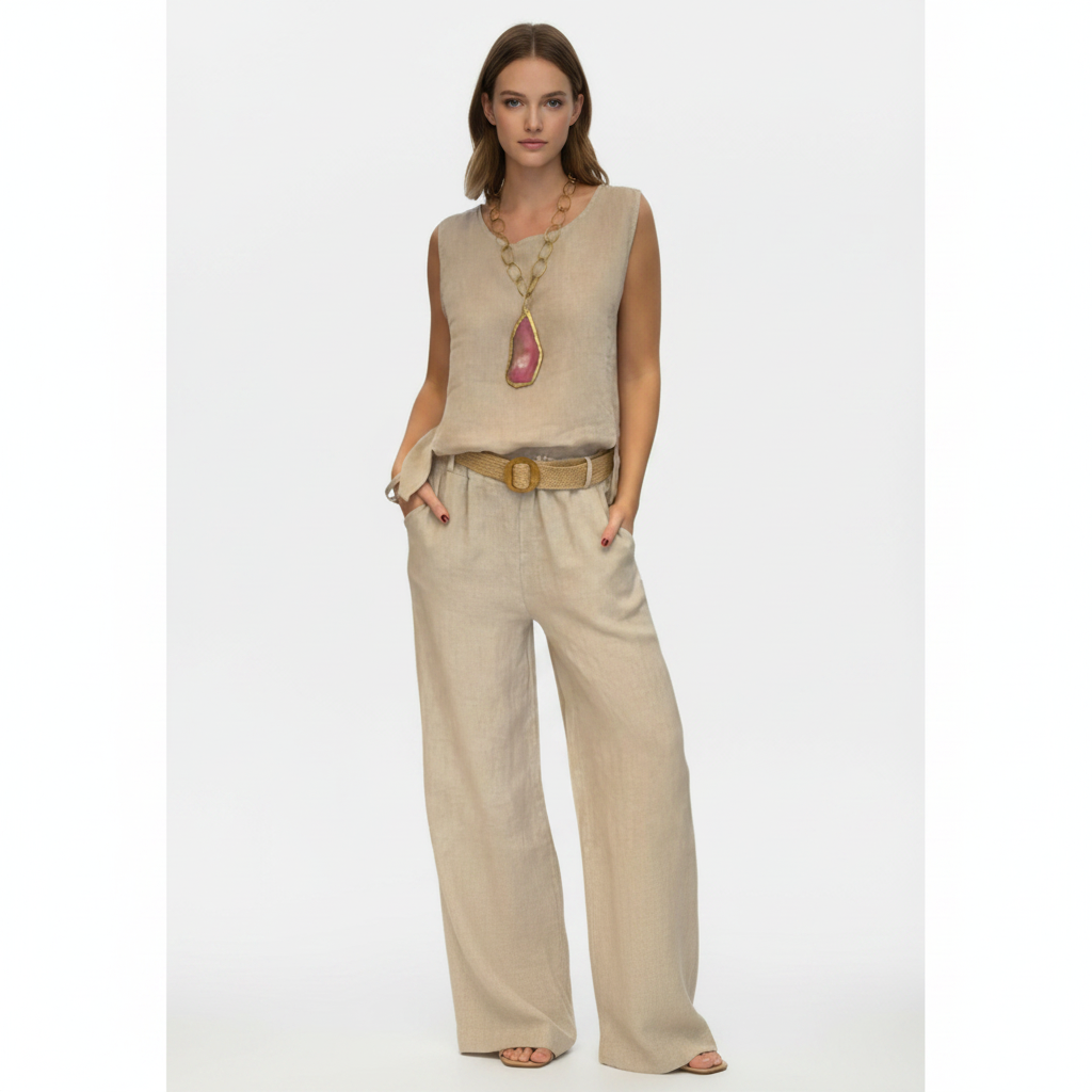 Harper | Women's Two Piece Set With Sleeveless Top And Wide Leg Pants | Casual