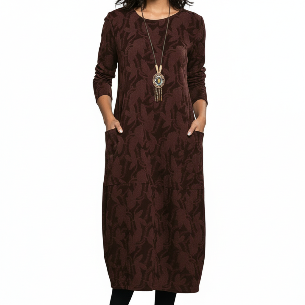 Harper | Women's Wedding Guest Dress With Long Sleeves And Side Pockets | Casual