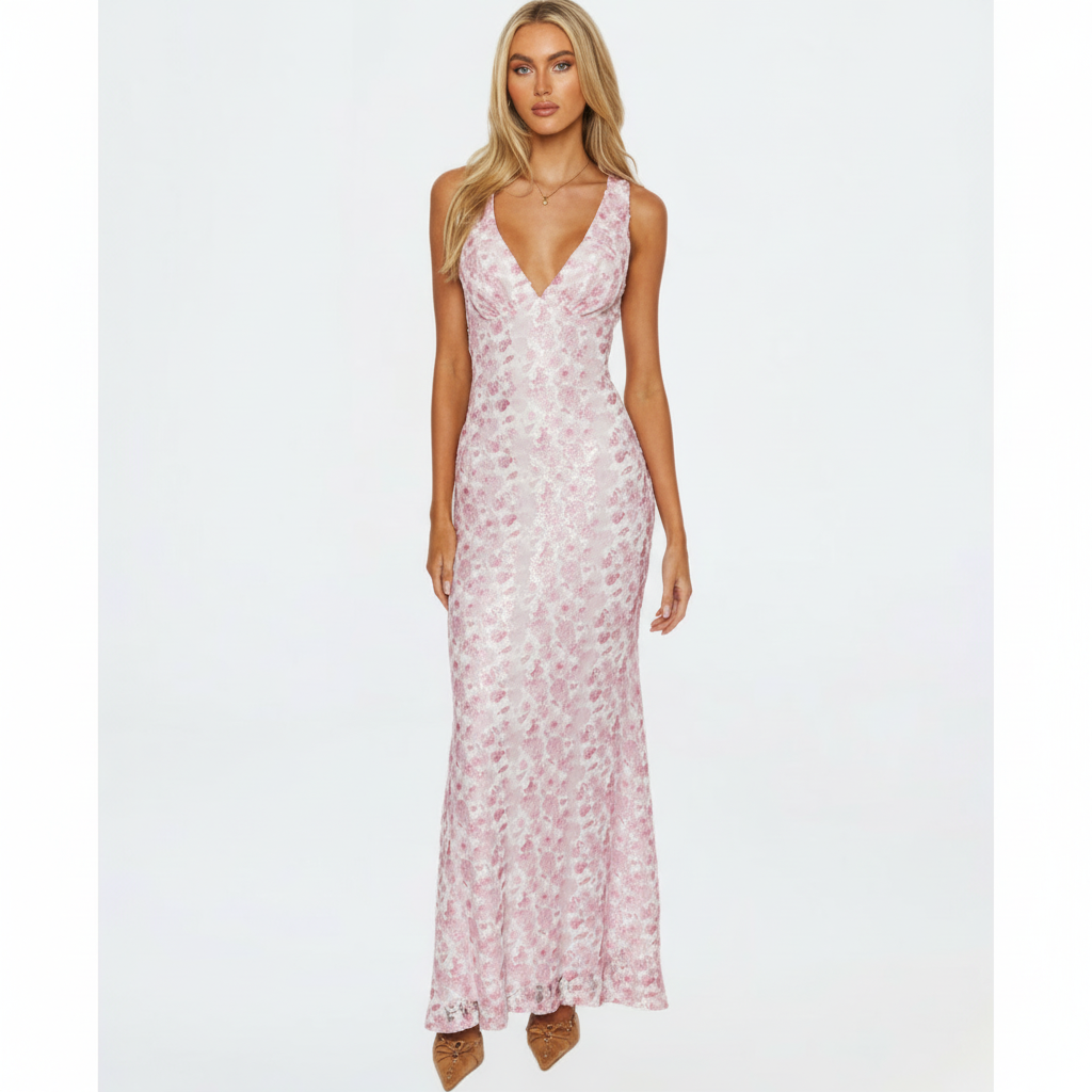Harper | Women's Wedding Guest Dress With V-Neck And Floral Print | Elegant