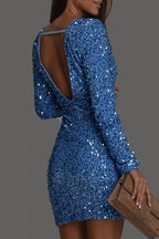 Ilona | Women's Cocktail Dress With Long Sleeves And Woven Texture | Glamorous