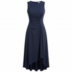 Isla | Women’s Cocktail Midi Dress With Sleeveless Design And Ruched Waist | Elegant