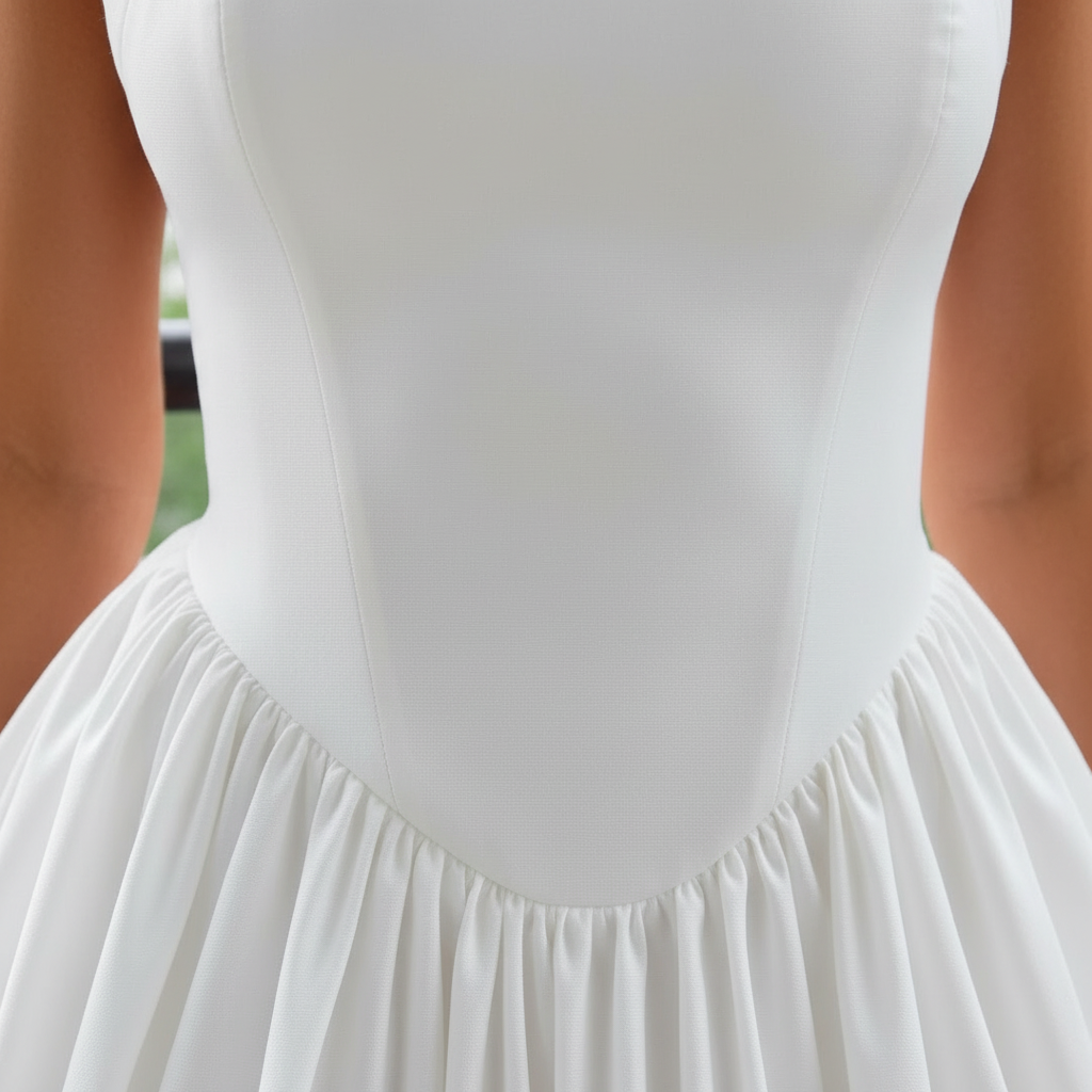 Isla | Women’s Halter Midi Dress With Fitted Bodice And Flared Skirt | Elegant