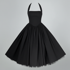 Isla | Women’s Halter Midi Dress With Fitted Bodice And Flared Skirt | Elegant