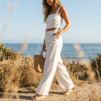 Isla | Women’s Linen Trousers With Wide Leg Silhouette And Side Pockets | Casual