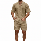 Jackson | Men's 2-Piece Set With Short Sleeve Shirt And Textured Shorts | Summer