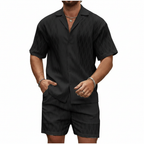 Jackson | Men's 2-Piece Set With Short Sleeve Shirt And Textured Shorts | Summer