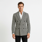 Jackson | Men's Blazer With Double Breasted Design And Woven Texture | Formal