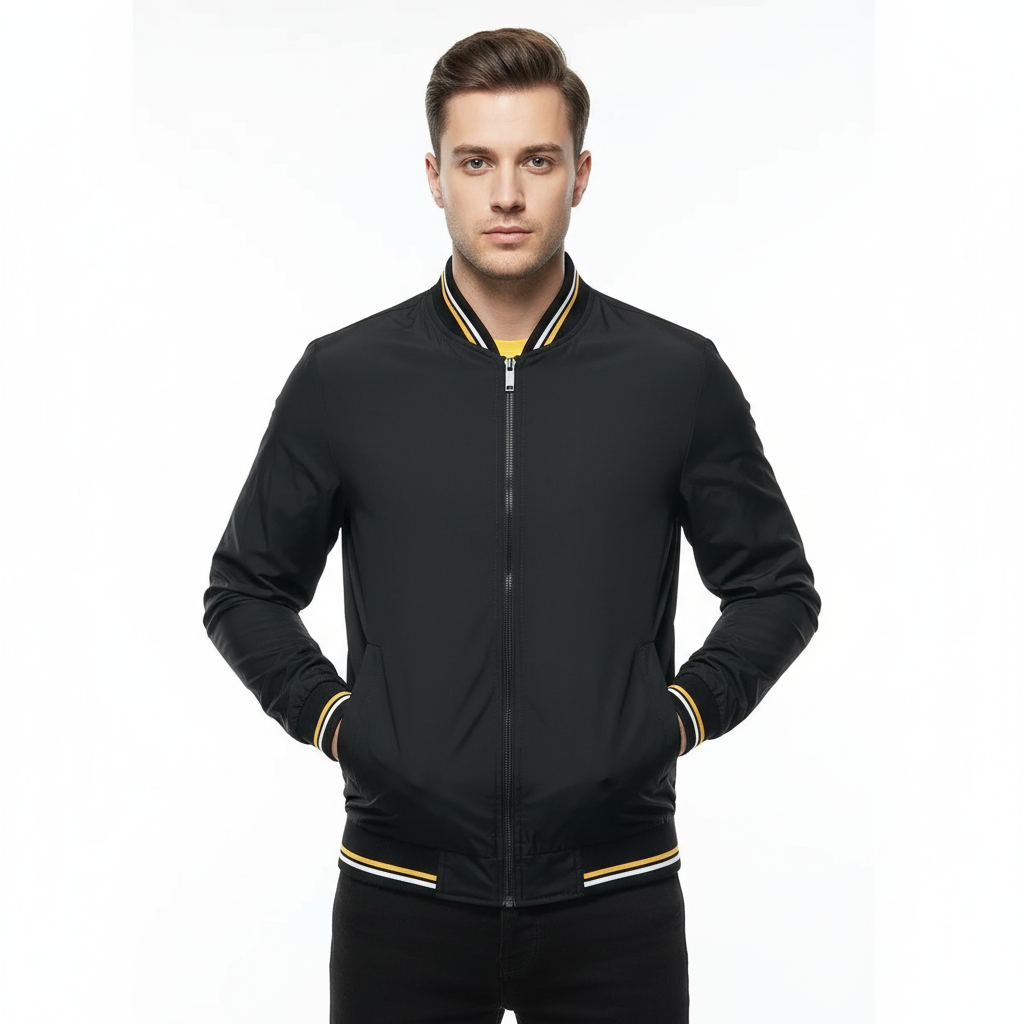 Jackson | Men's Bomber Jacket With Zip Closure And Ribbed Collar | Casual