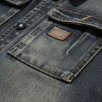 Jackson | Men's Denim Jacket With Button Front And Faded Texture | Casual