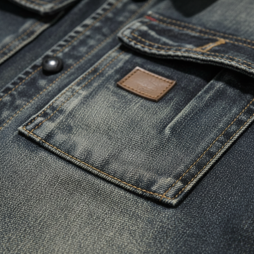 Jackson | Men's Denim Jacket With Button Front And Faded Texture | Casual