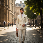 Jackson | Men's Double Breasted Suit Set With Peak Lapel And Button Front | Formal